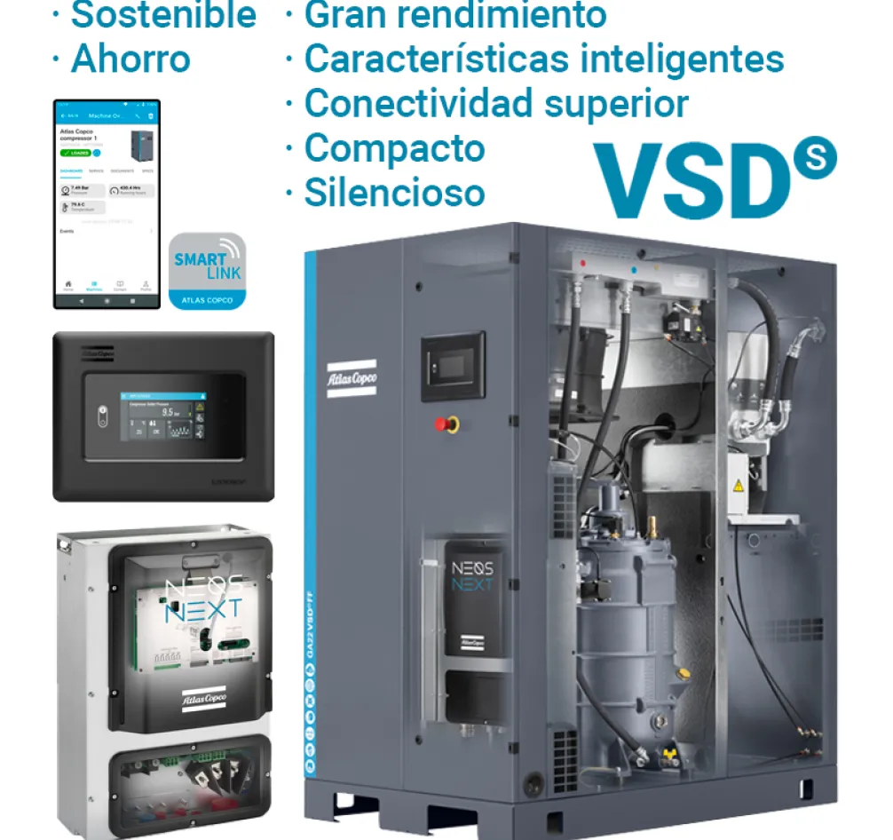 Nueva gama de compresores GA VSDs de Atlas Copco